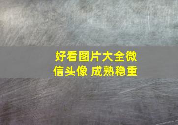 好看图片大全微信头像 成熟稳重